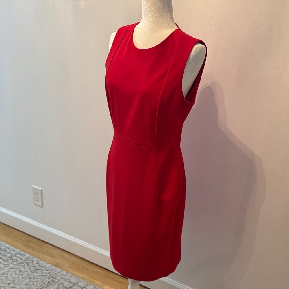 Calvin Klein Red sleeveless work party Dress - Picture 4 of 12